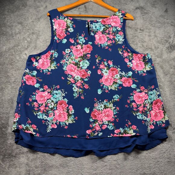 Torrid LOT Sleeveless Tops Tanks Harper Relaxed Fit Plaid Floral Size 2 2X G315 - Picture 7 of 15